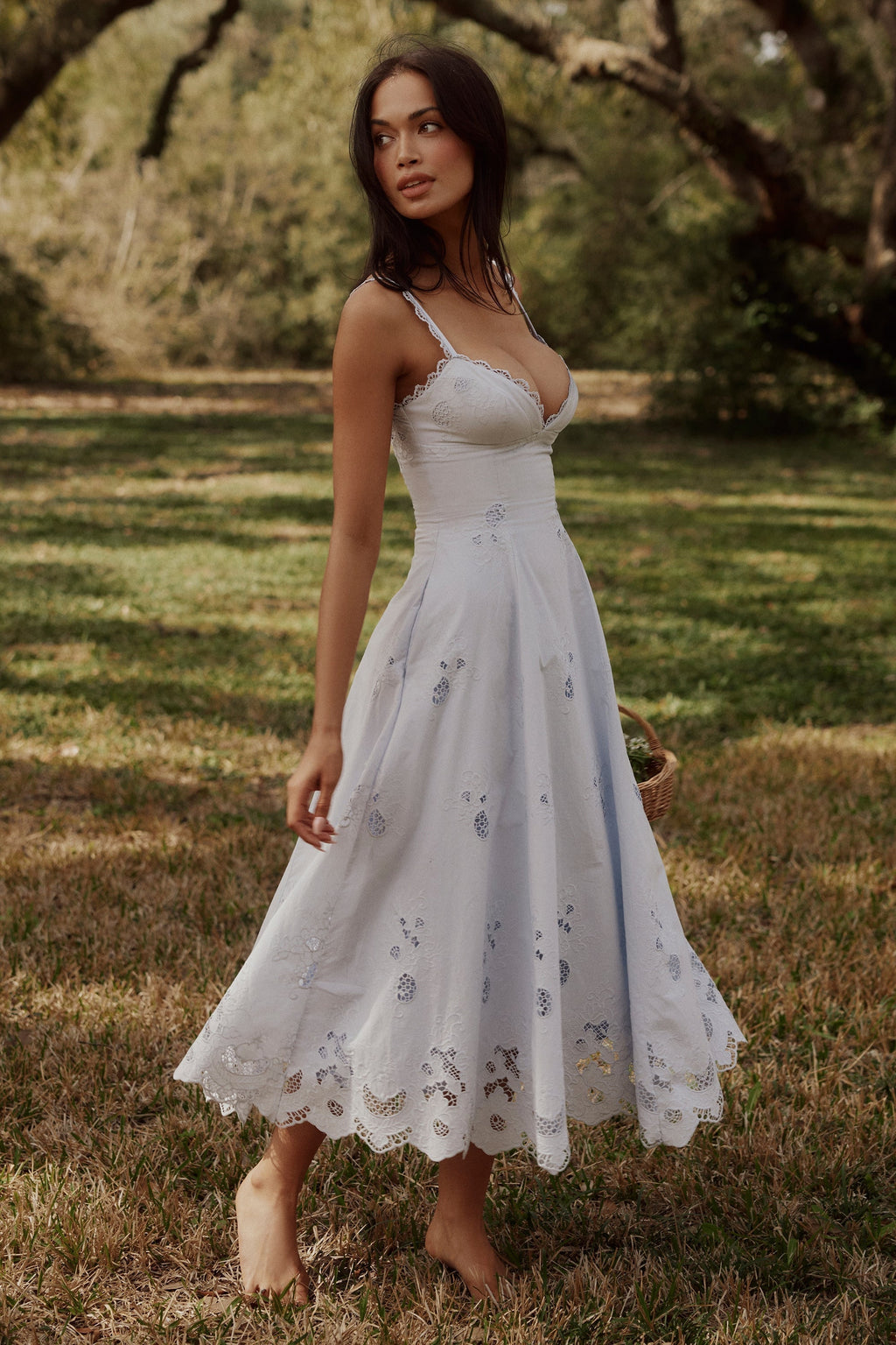 bluebell lace + cotton broderie anglais midi sundress