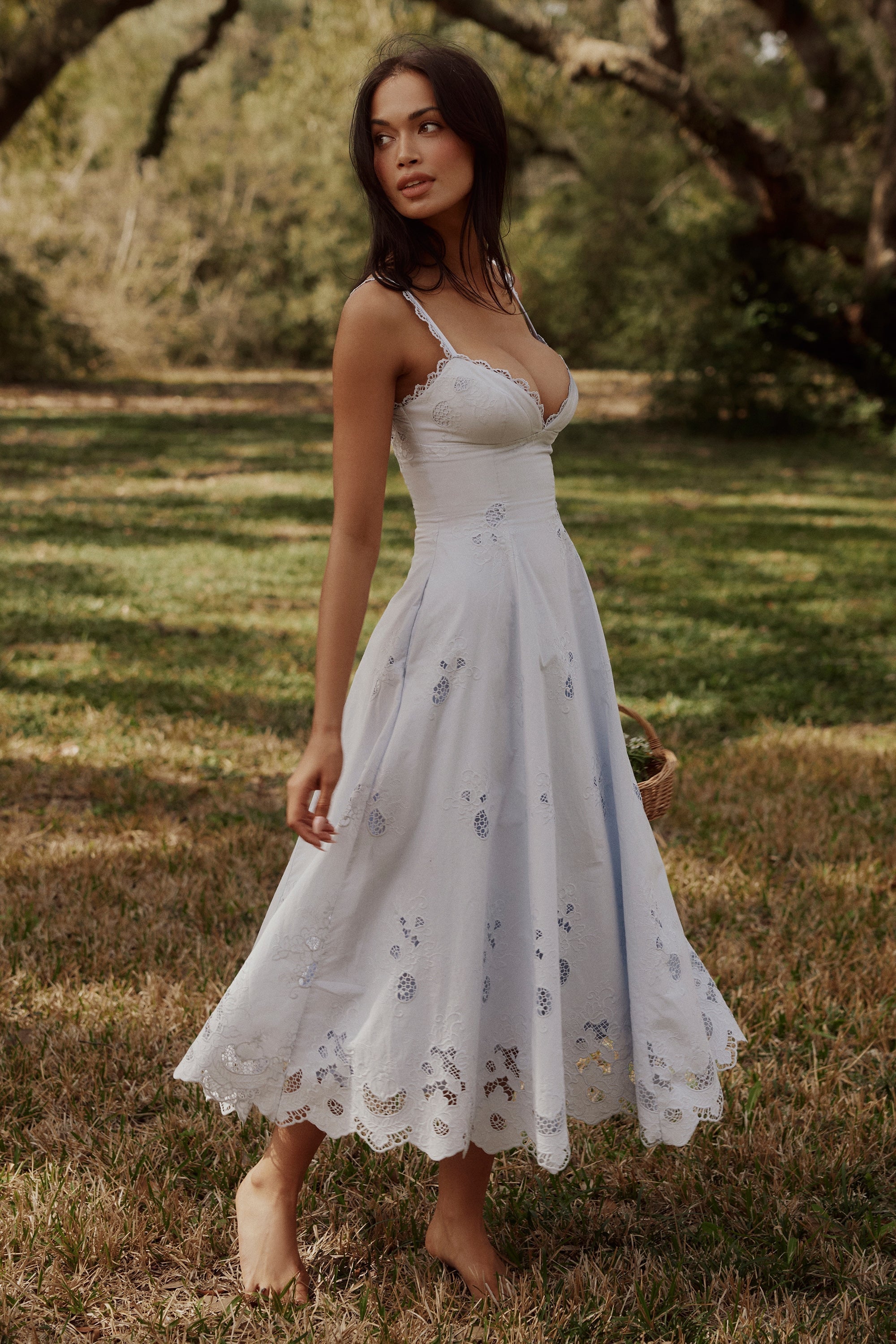 bluebell lace + cotton broderie anglais midi sundress