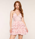 Audrey Floral Chiffon Rhinestone Dress