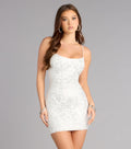 Bridal Glow Sequin Lace Up Mini Dress