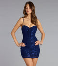 Moonlit Lace Bodycon Mini Dress