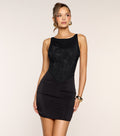 All Eyes Here Rhinestone Mesh Bodycon Mini Dress
