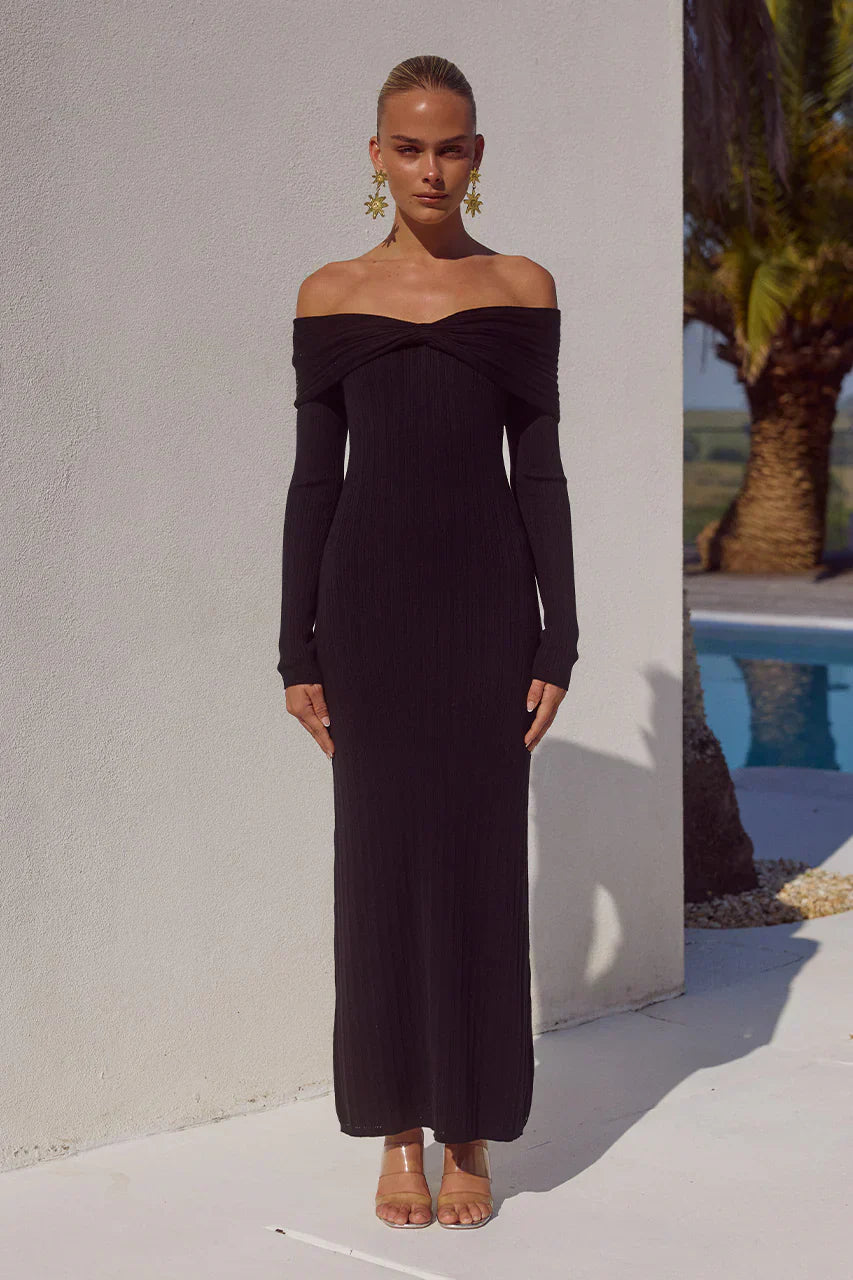 AIRILIE MIDI DRESS - BLACK