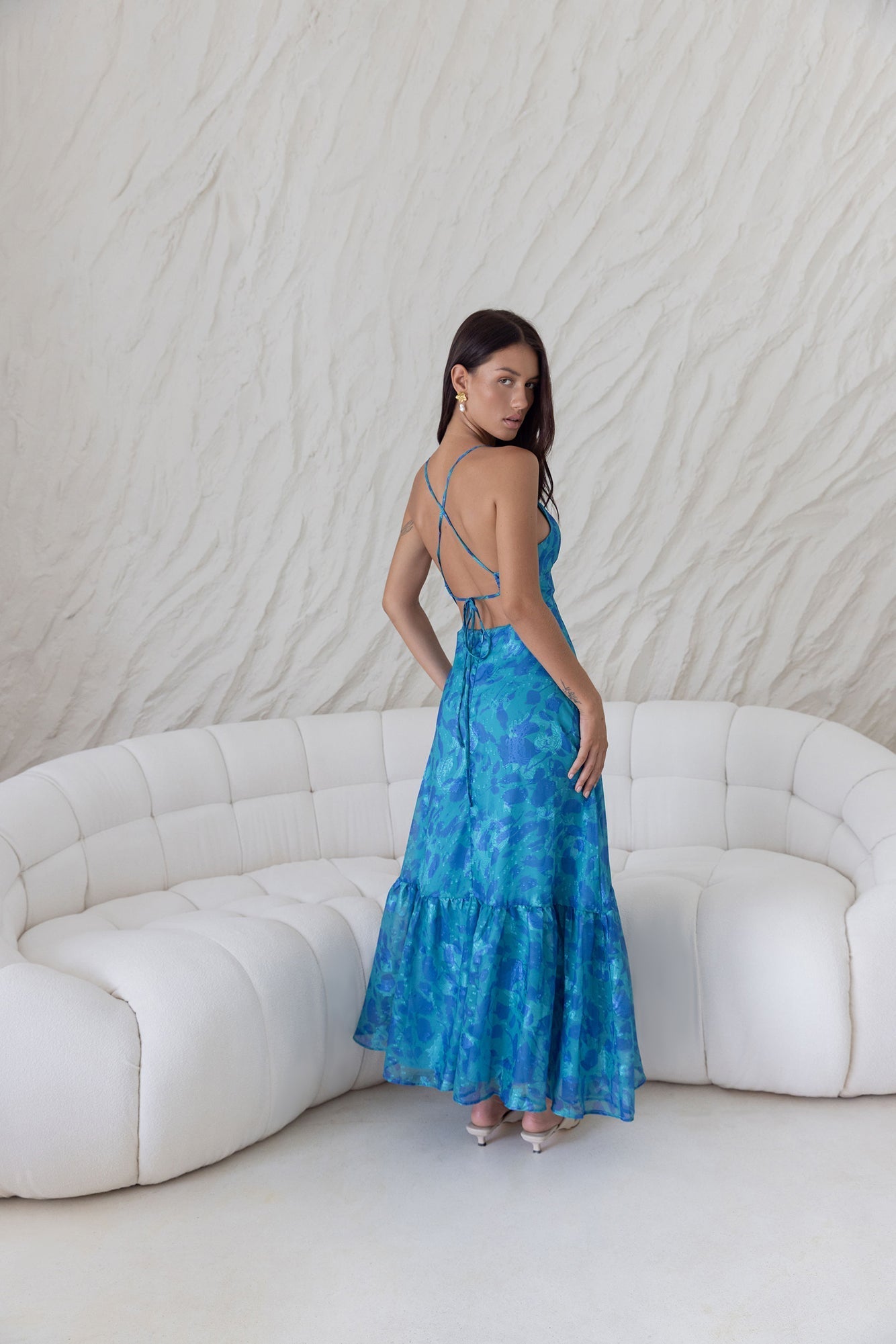 Rosé Horizon Maxi Dress Blue