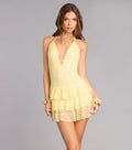 Sunlit RSVP Lace Ruffle Romper