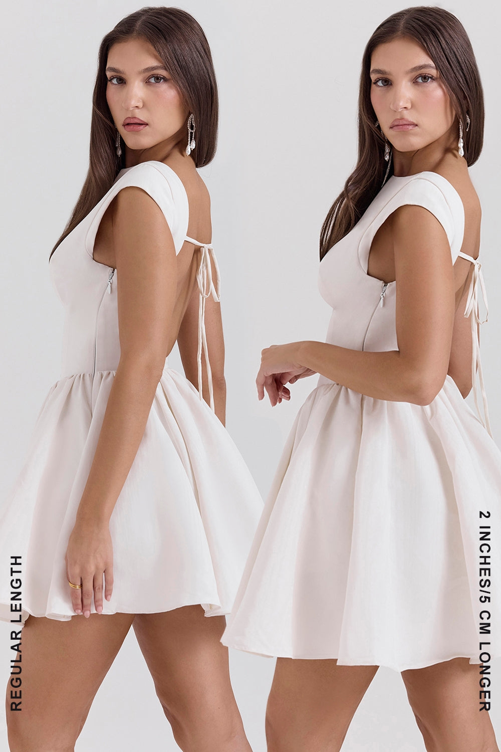 white open back mini dress