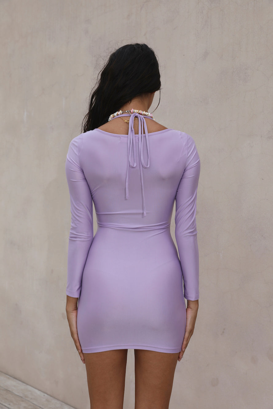 Time Flies Dress Purple