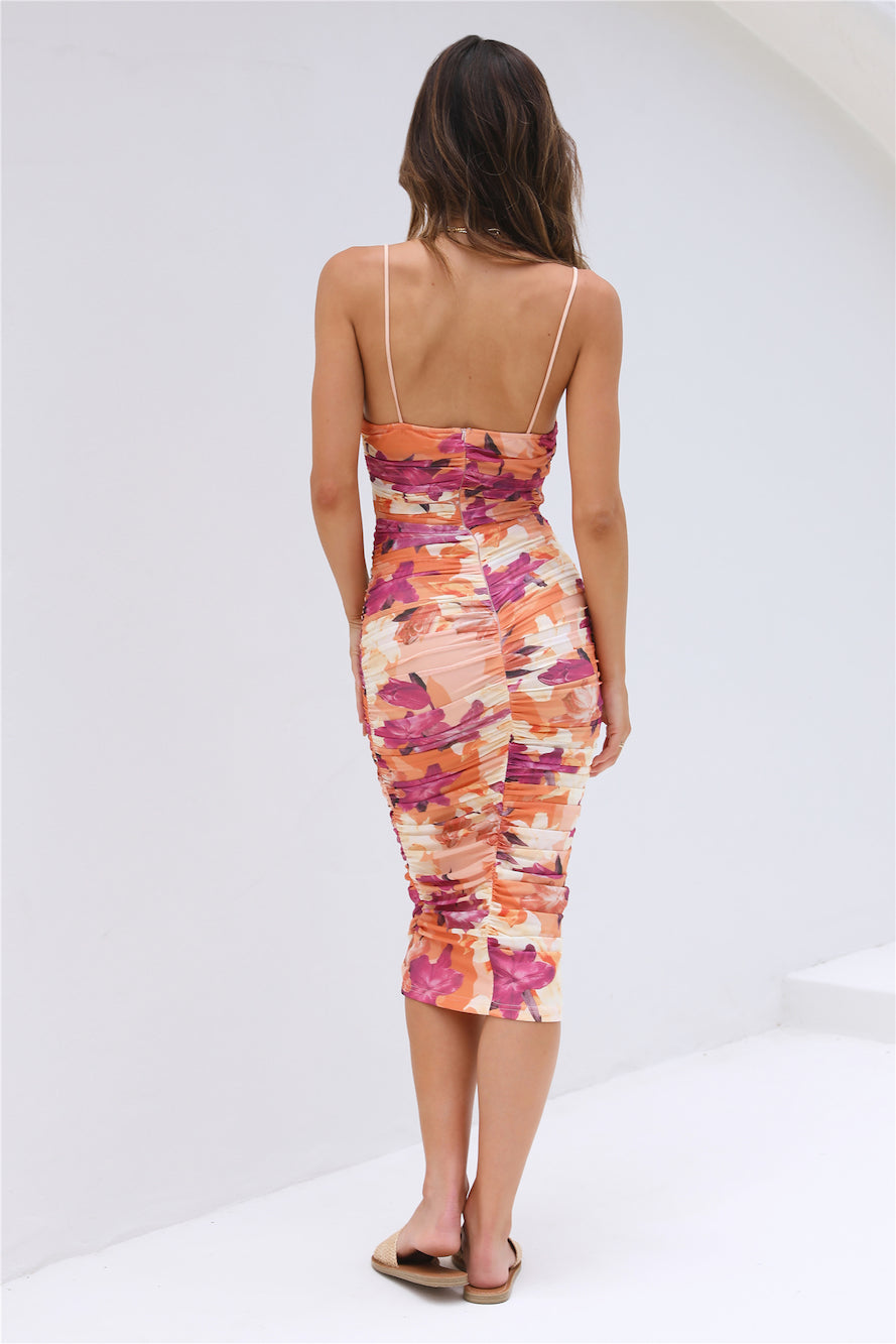See Your Smile Midi Dress Orange