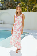 Peach Blossoms Maxi Dress Pink