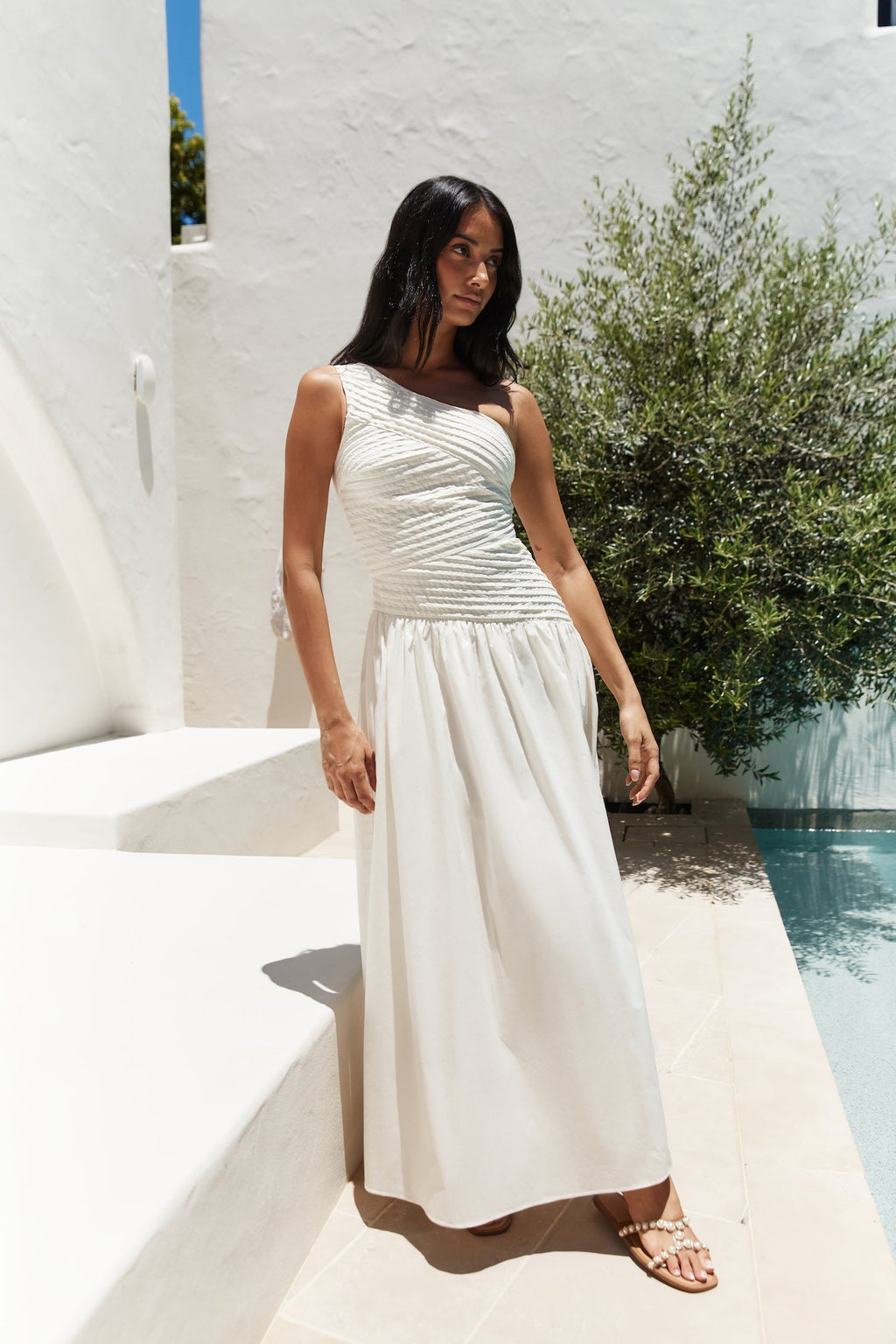 Lexi Loves Shoulder Maxi Dress Beige