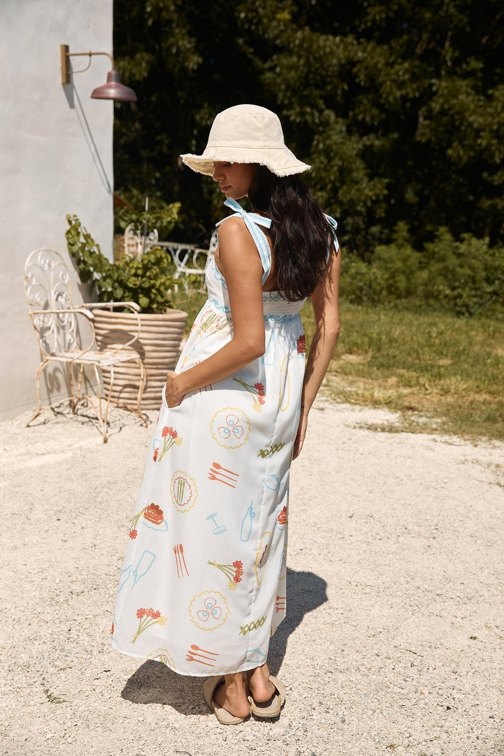 Provence Escape Linen Maxi Dress Multi