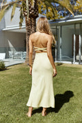 Sunbeam Strapless Linen Maxi Dress Yellow
