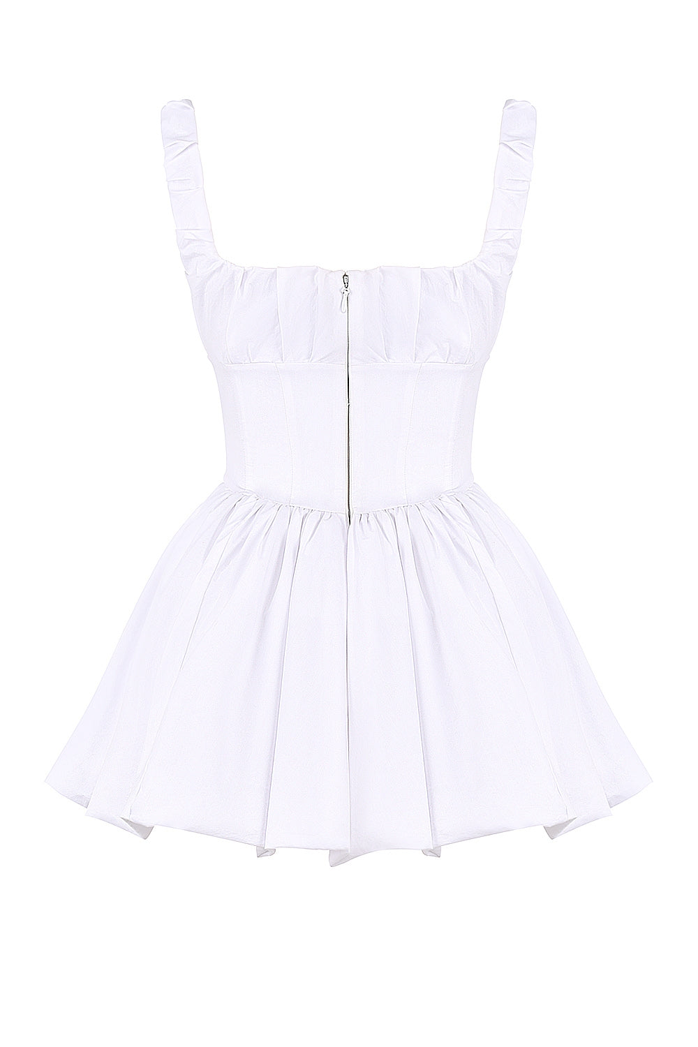 white cotton tulle mini dress