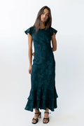 Mateo Floral Maxi Dress in Teal