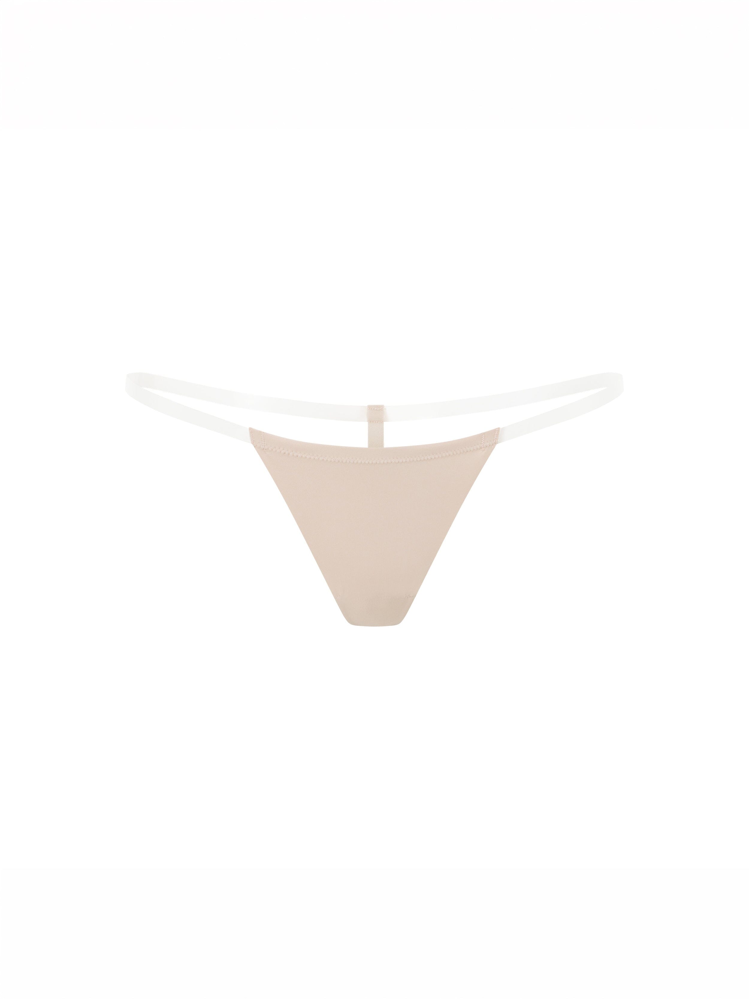 Seamless Clear Strap G-String Nude