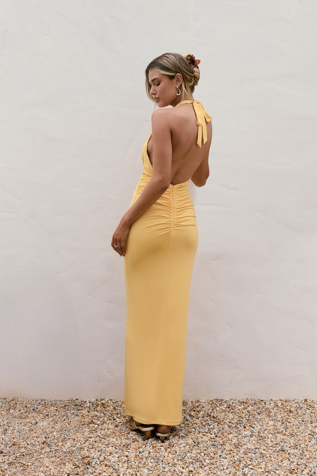 Meadow Daze Halter Maxi Dress Peach