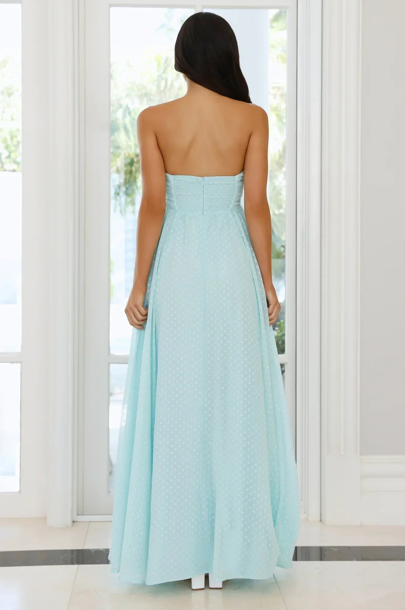 Secluded Grove Strapless Maxi Dress Mint