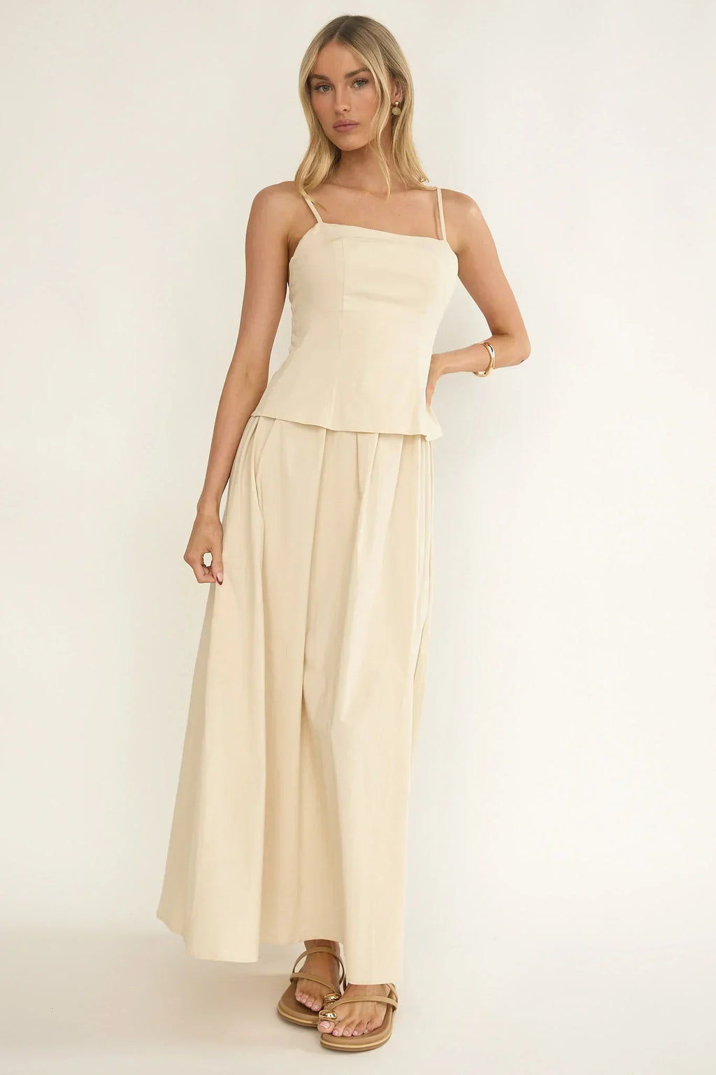 Antonita Cami Strap Maxi Dress Stone