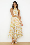 Showing Emotions Halter Maxi Dress Yellow
