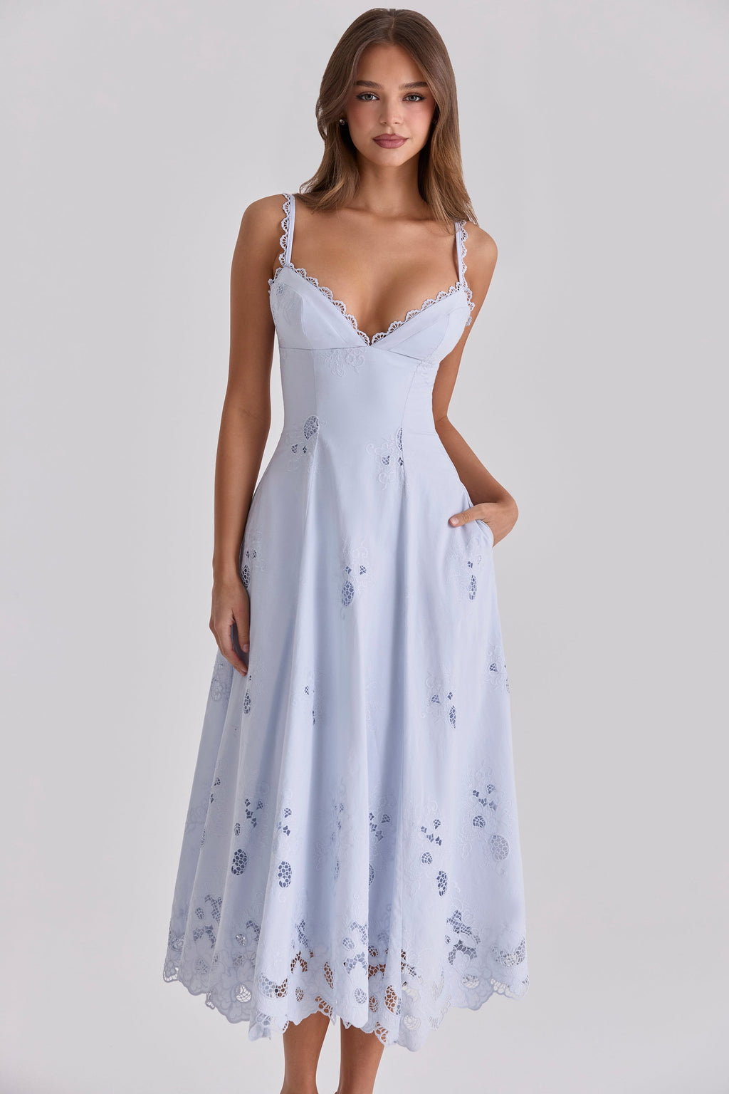 bluebell lace + cotton broderie anglais midi sundress