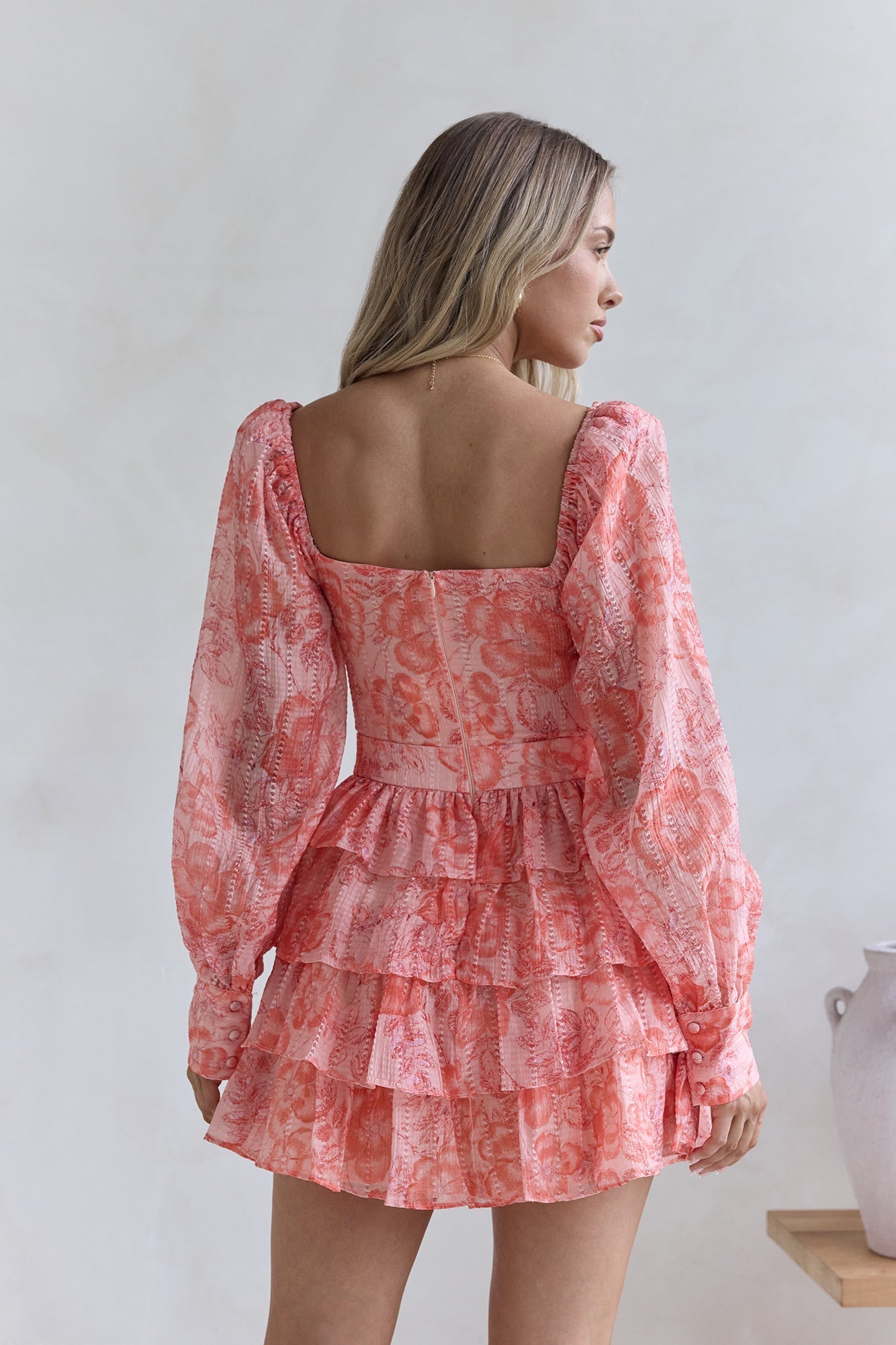 Amber Trails Long Sleeve Mini Dress Pink