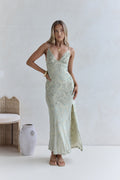 Far And Away Mesh Maxi Dress Sage