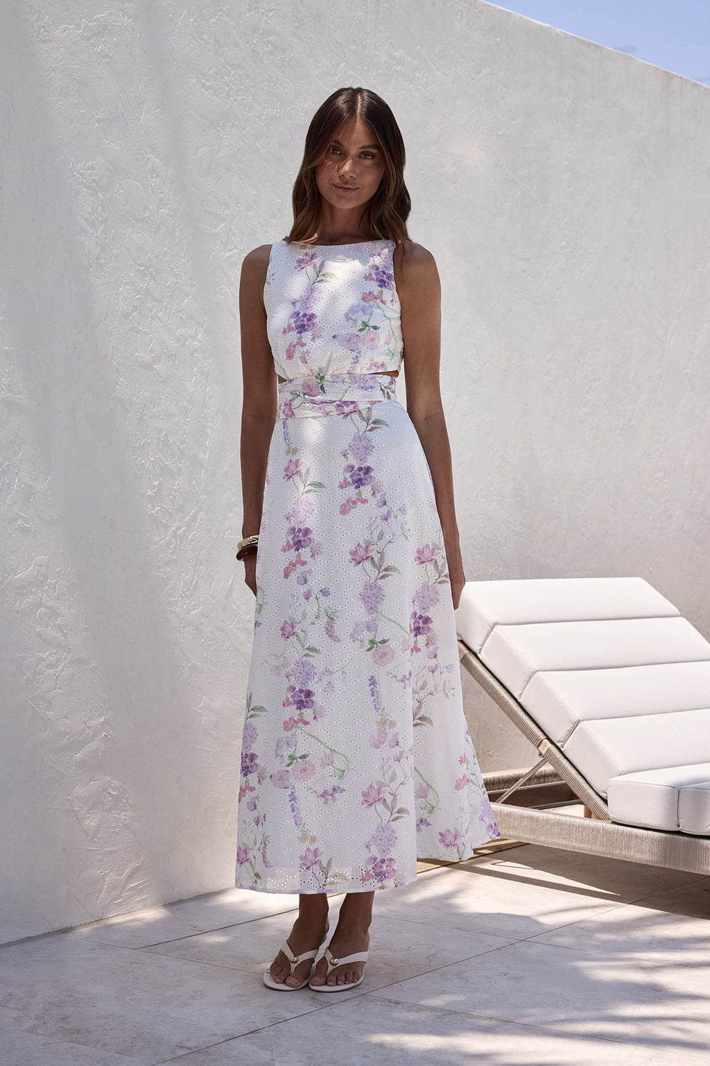 Blooming Lily Maxi Dress White