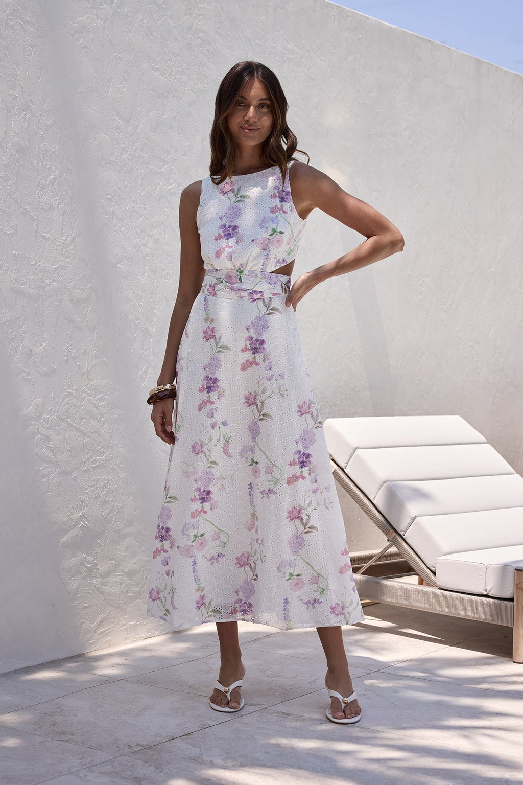 Blooming Lily Maxi Dress White