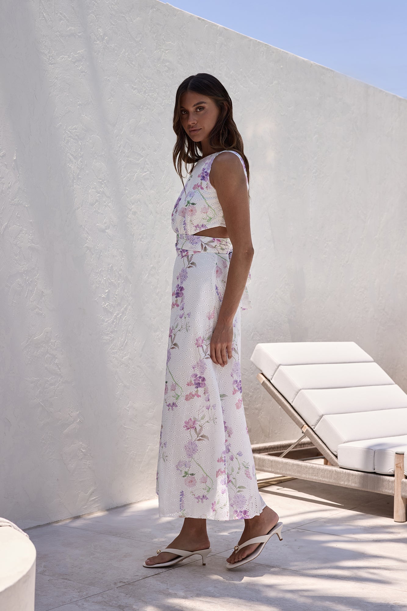 Blooming Lily Maxi Dress White