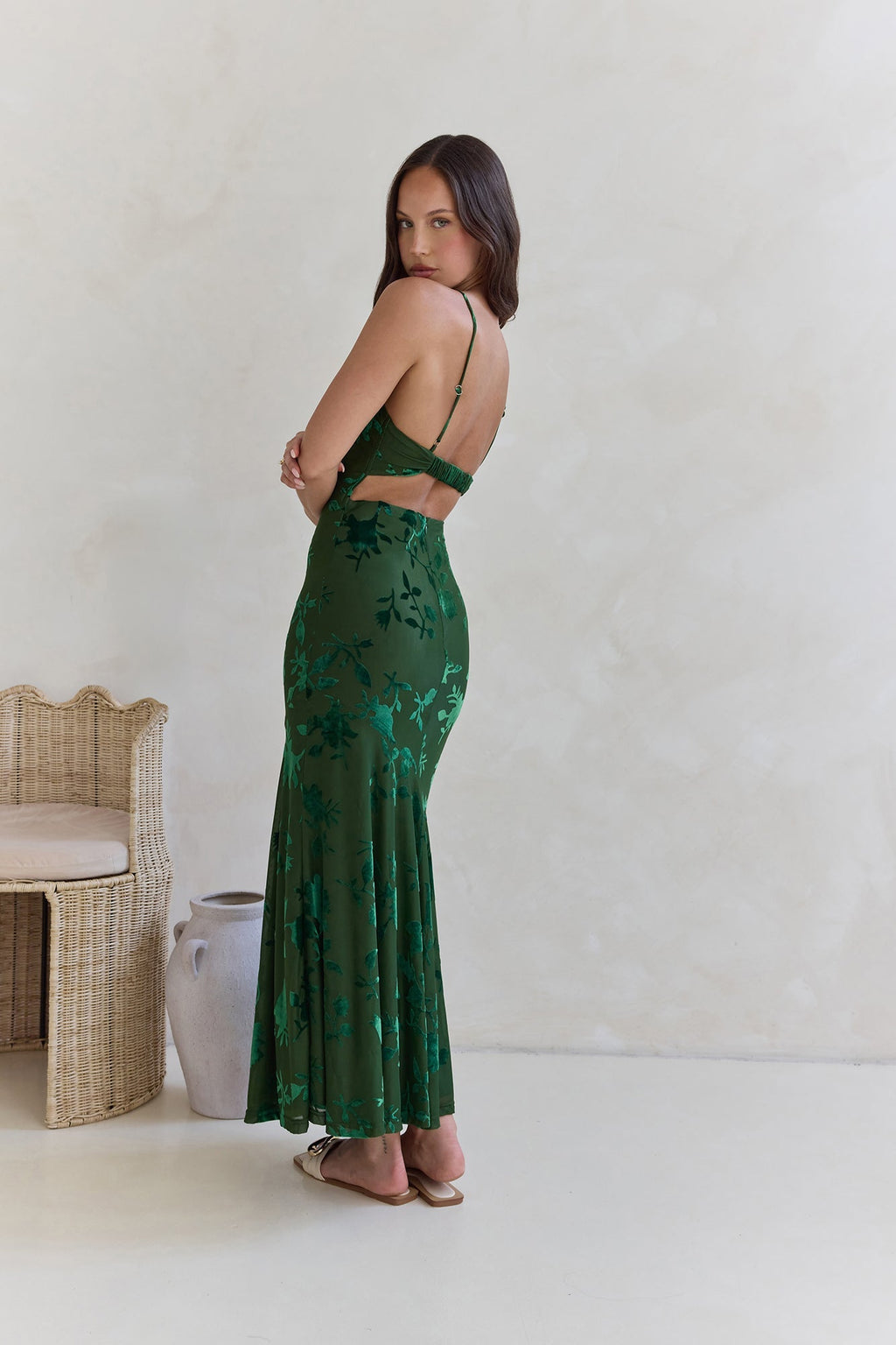 Wildflower Fields Maxi Dress Green