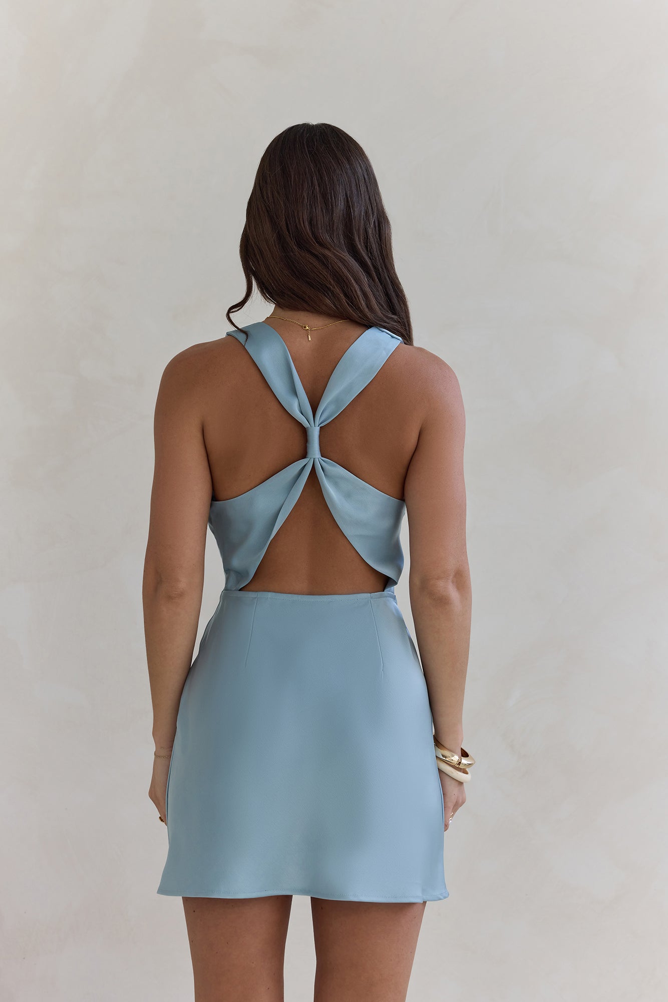 Flex Season Satin Mini Dress Blue