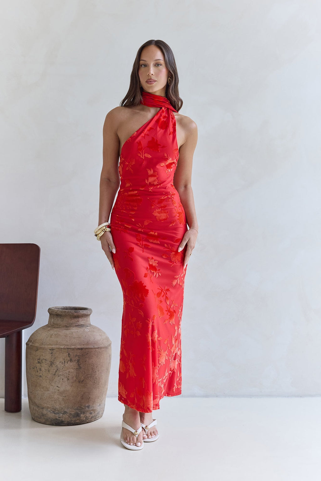 Catching Blooms Maxi Dress Red