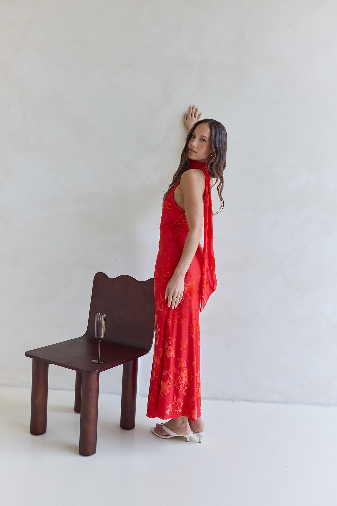 Catching Blooms Maxi Dress Red
