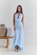 More And More Halter Maxi Dress Blue
