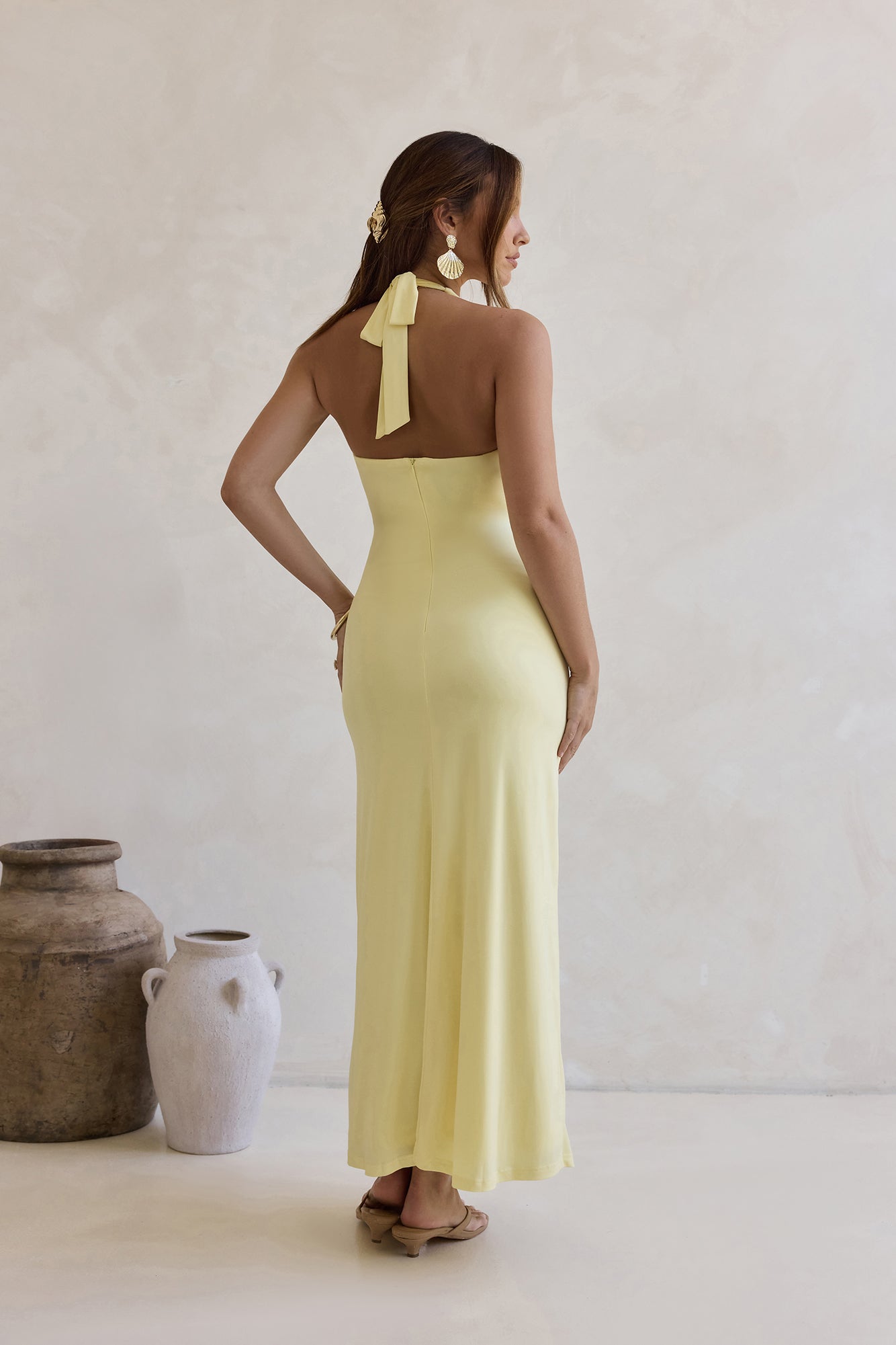 Everlasting Dream Halter Maxi Dress Yellow