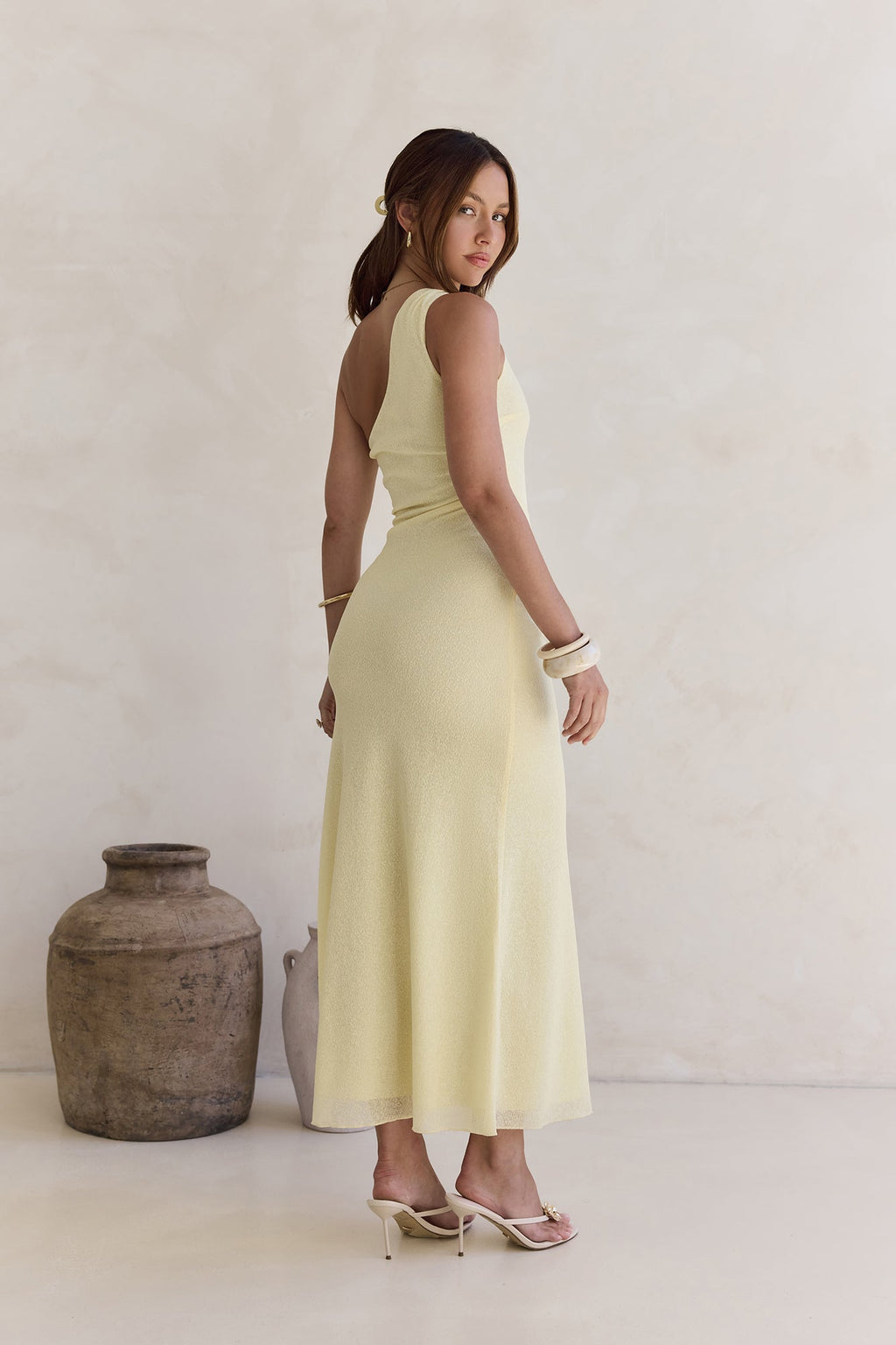 Slice Of Life One Shoulder Maxi Dress Yellow