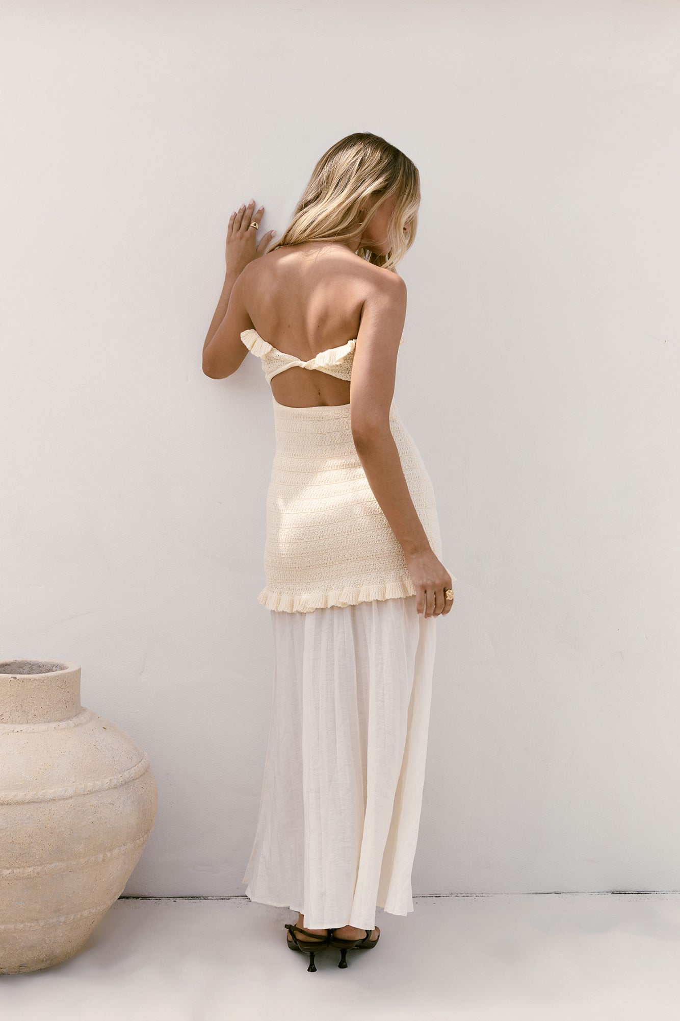 Dear Valentine Strapless Maxi Dress Cream