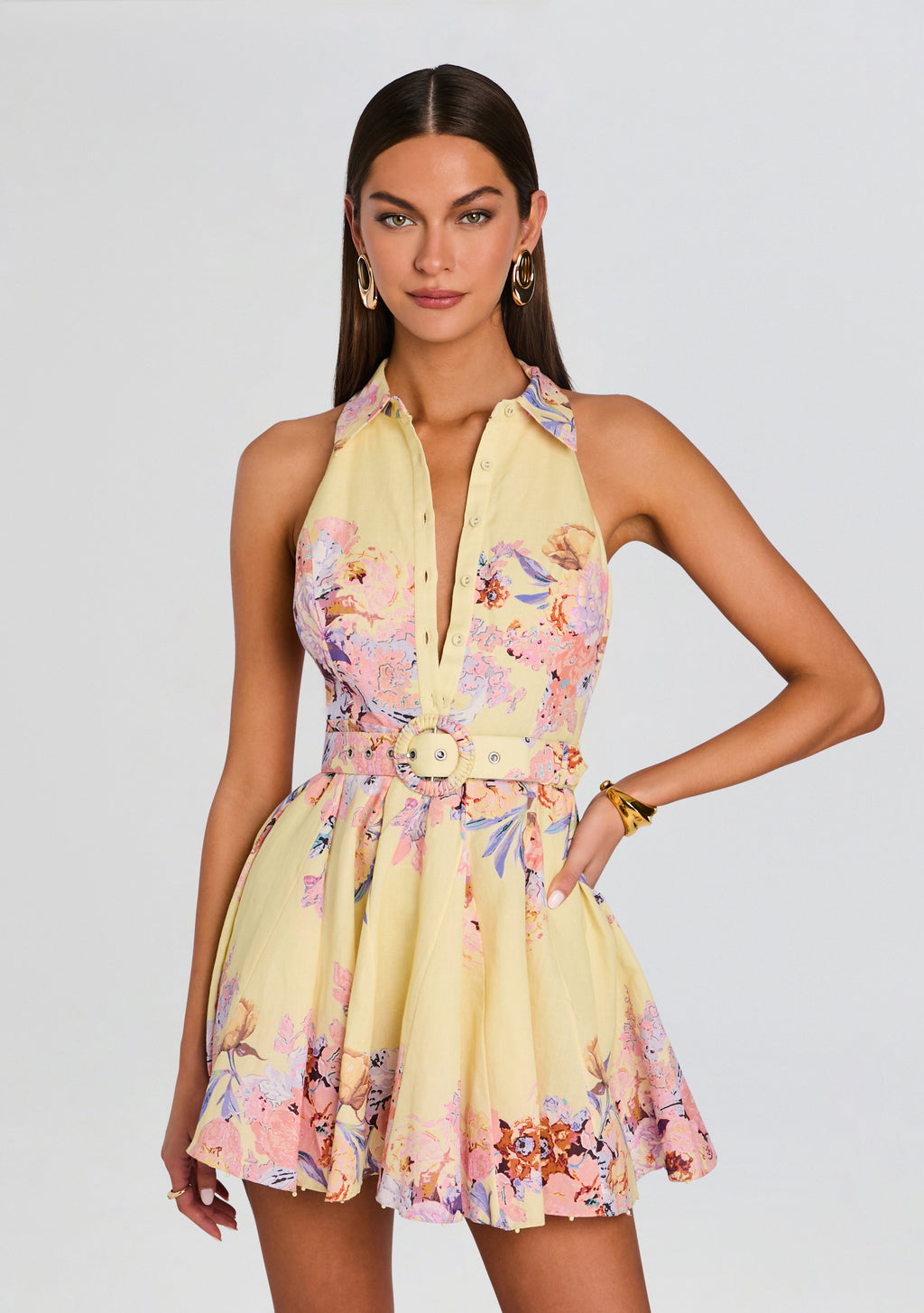 Kysha Short Dress with Belt Buckle