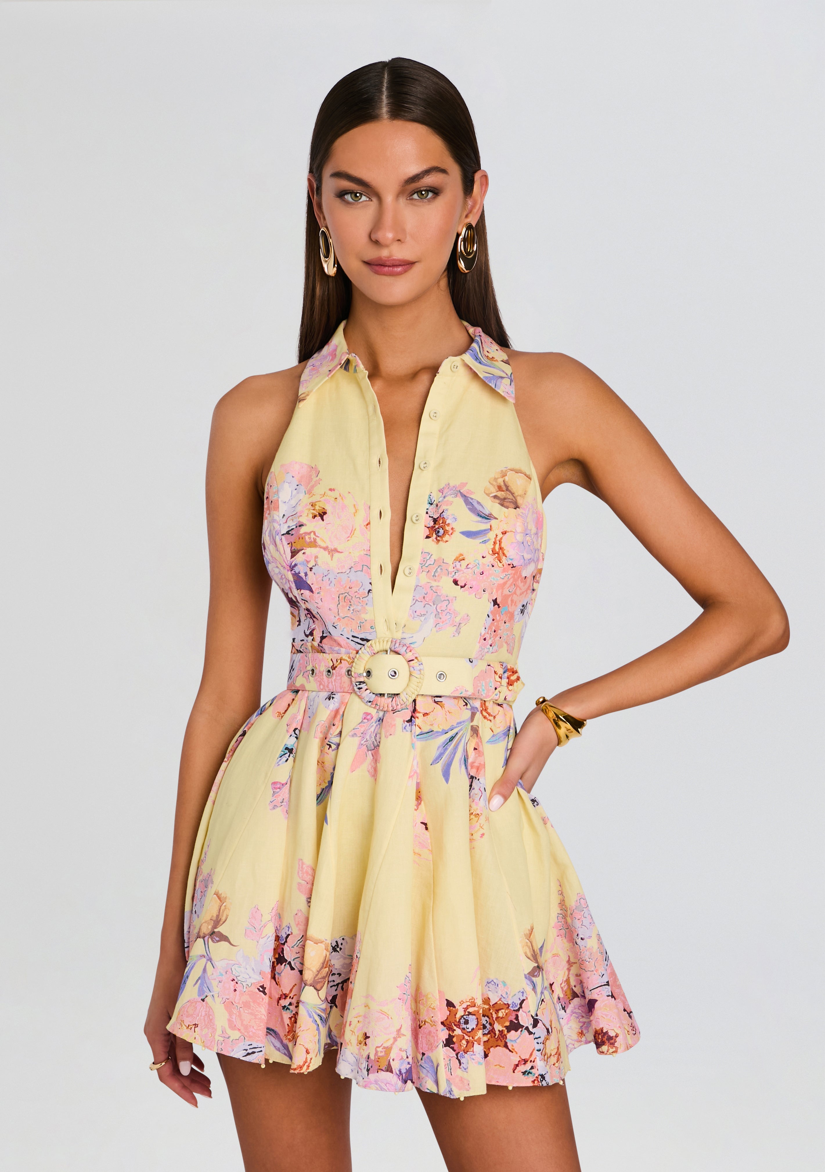 Kysha Short Dress with Belt Buckle