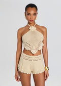 Isaure Metallic Crochet Top