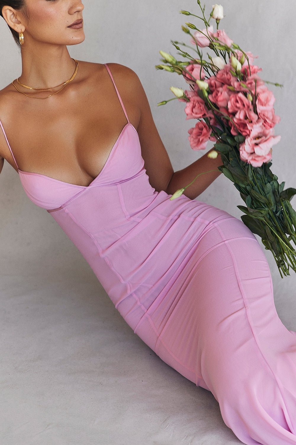 pink maxi dress