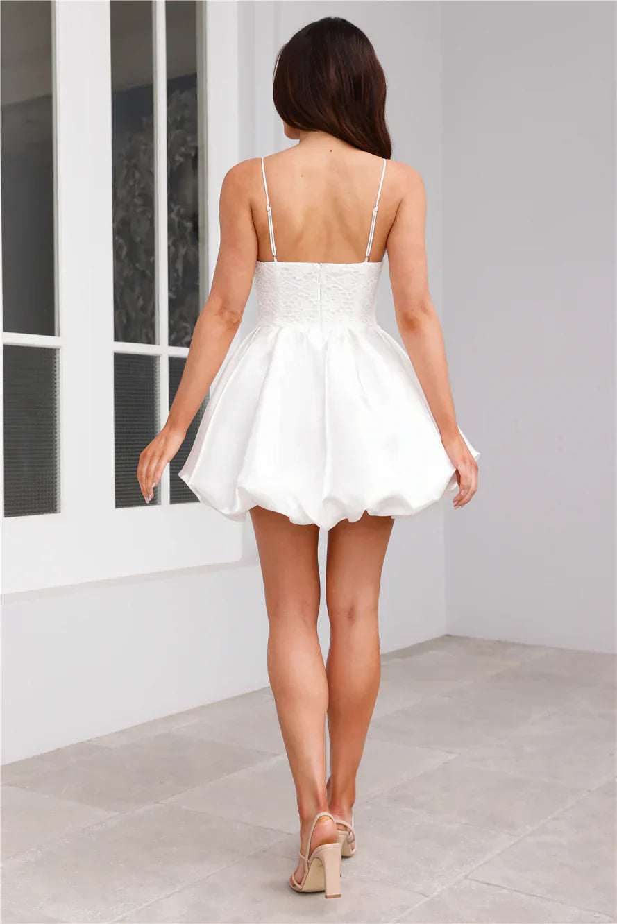 Georgia Bubble Mini Dress White