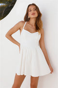 Sunbeam Warmth Linen Blend Mini Dress White
