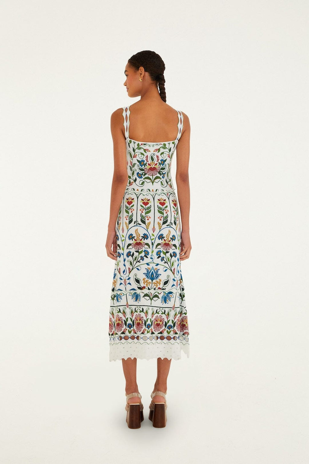 Off-White Stitched Garden Sleeveless Maxi Dress