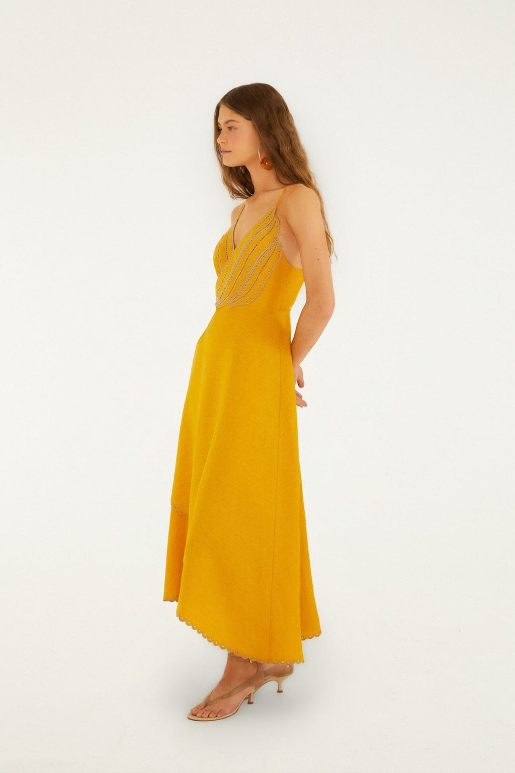 Yellow Bananas Euroflax™ Premium Linen Maxi Wrap Dress