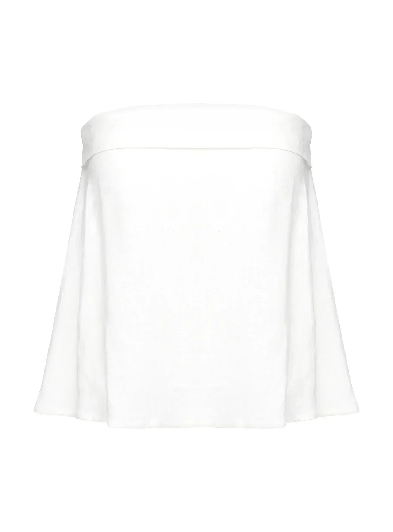 Ethel Strapless Linen Top White