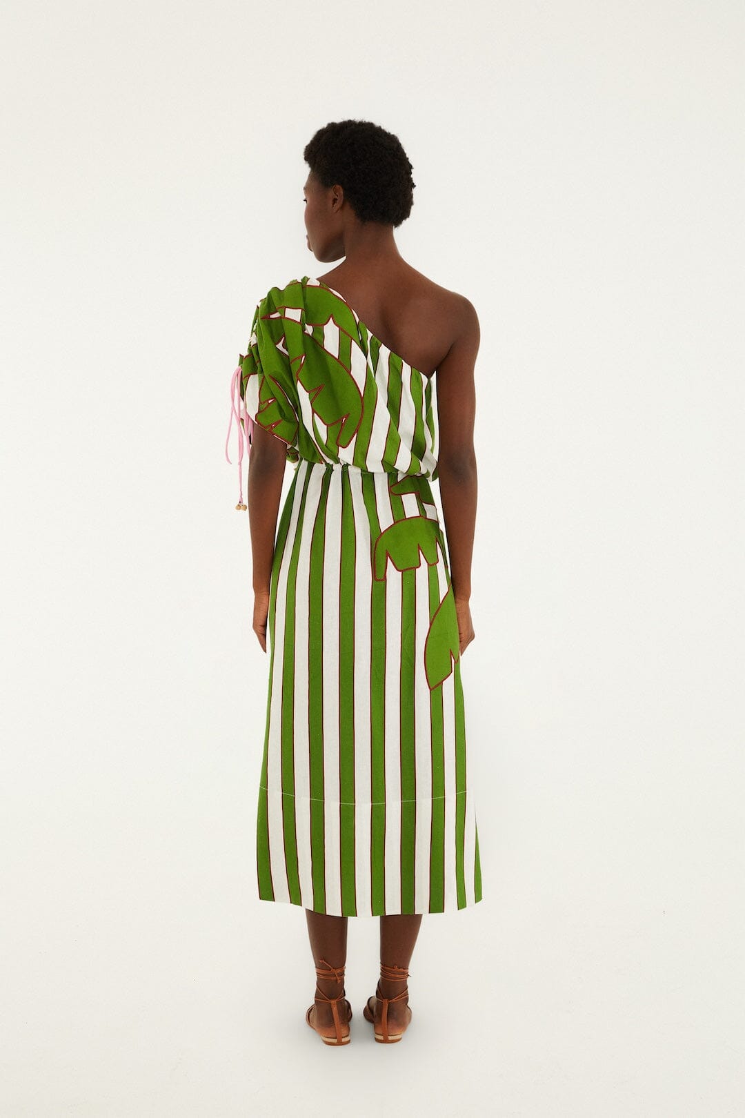 Off-White One-Shoulder Midi Dress