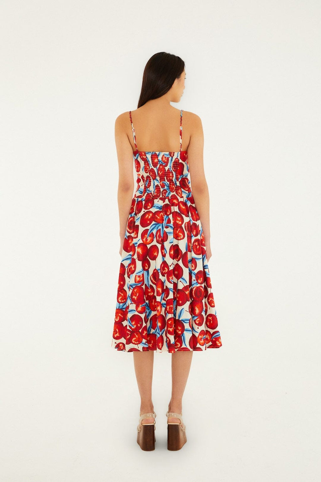 Cherry Blossom Sleeveless Midi Dress