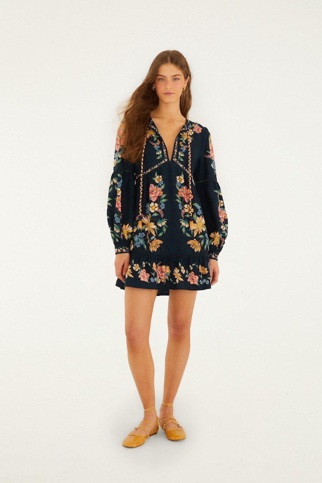 Dark Blue Maira Floral Mini Dress
