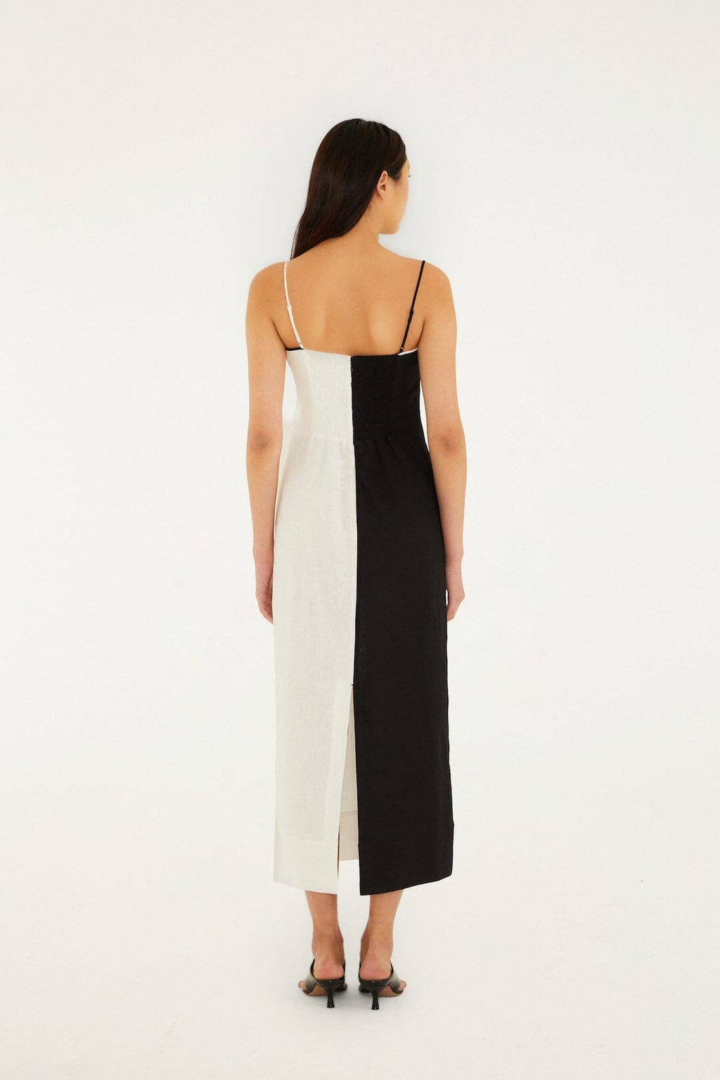 Black And White Embroidered Toucan Sleeveless Maxi Dress